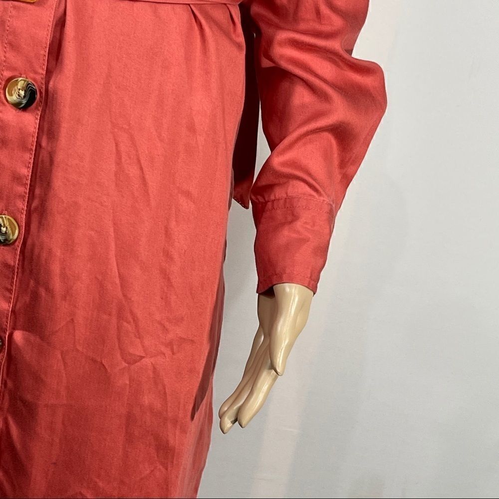 Time & Tru coral Woven Utility Shirt Dress - Picture 9 of 13